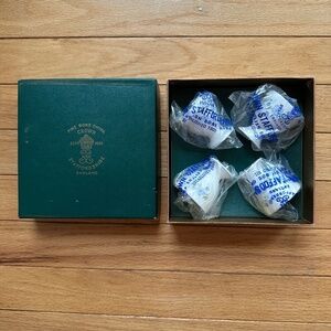 Vintage Crown Staffordshire England Rock Garden Egg Cups Set of 4